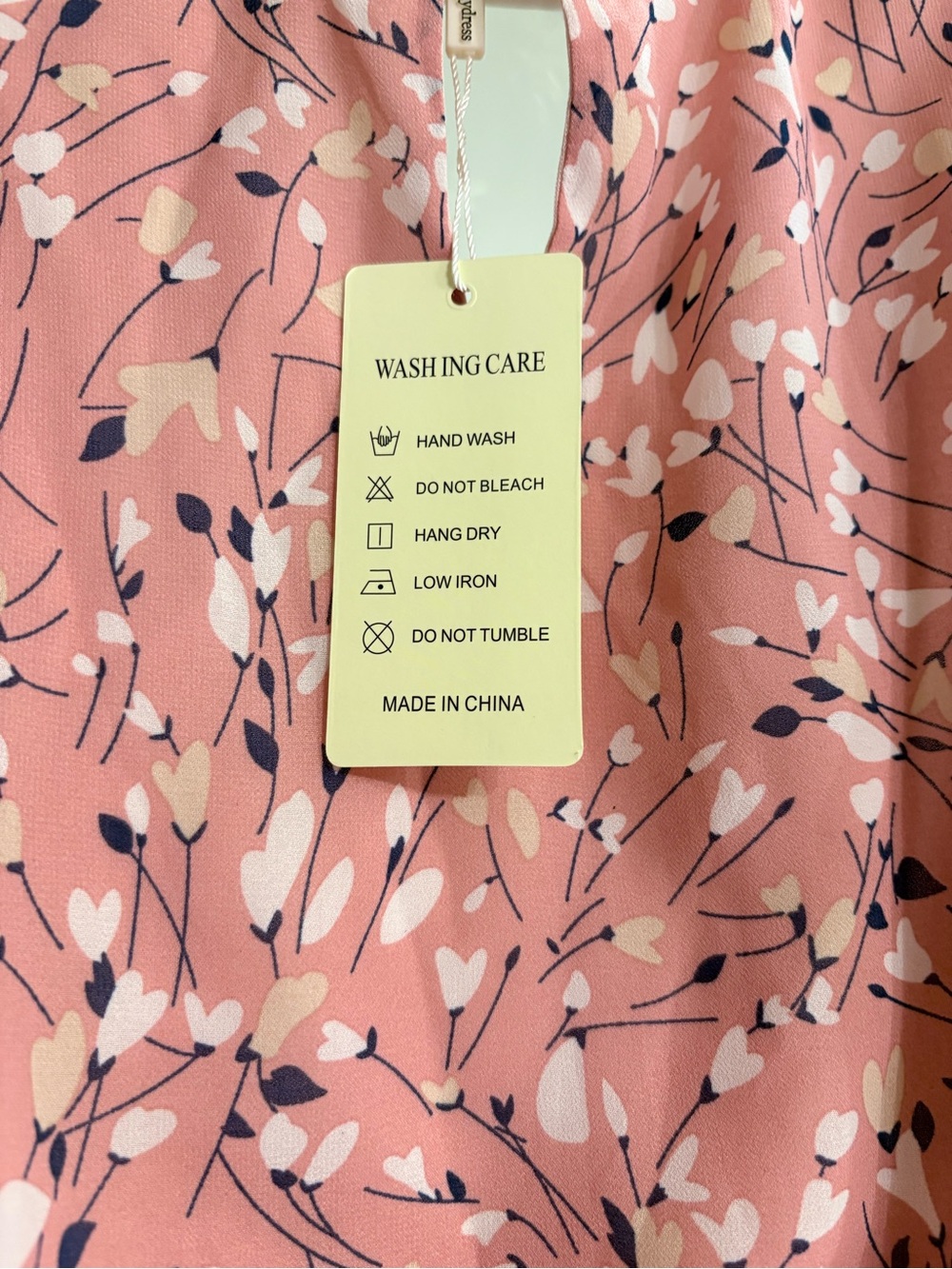 Boho Flutter-Sleeve Pink Floral Mini Dress - Picture 3 of 3
